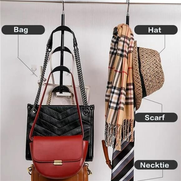 Closet purse organizer hooks 360 rotation bag hanger holder handbag storage hook - Picture 6 of 7